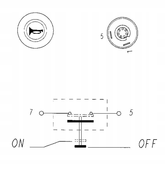 BOUTON COMMUTATEUR KLAXON JCB 08102/02220