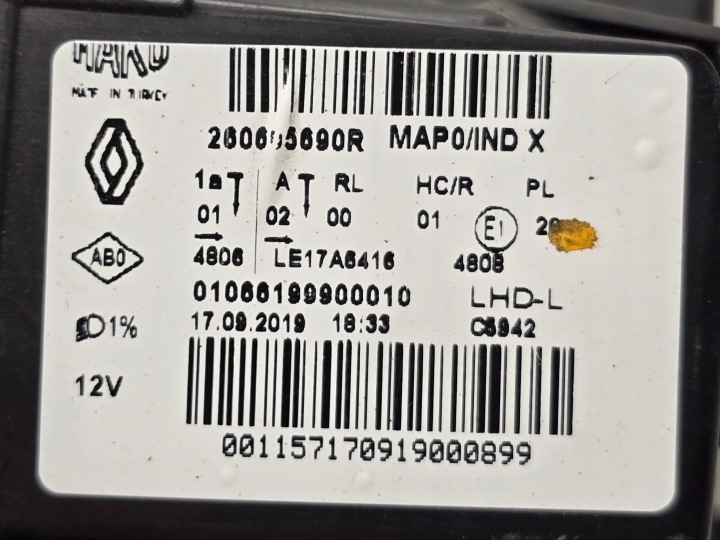 RENAULT CLIO V 5 COMPLET LED PROJECTEUR AVANT PHARE AVANT 260605690R