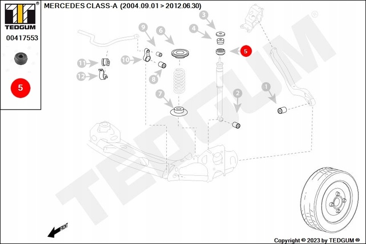 BLOQUE SILENCIOSO AMORTIGUADOR DB T. CLASS-C SUPERIOR ! 00417553 TED-GUM 