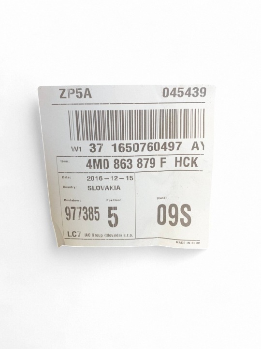 Q7 4M II COLLECTEUR COUVERCLES DE COFFRE GAUCHE DROIT 7OS 4M0863879F 4M0863880C
