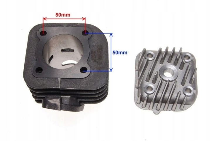 CILINDRO + CULATA DE CILINDROS 70 CC 2T 47,00MM HIERRO COLADO QUANTUM 