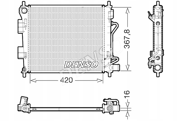 DENSO RADUADOR DEL MOTOR DE AGUA HYUNDAI I10 II 1.0 1.2 08.13- 