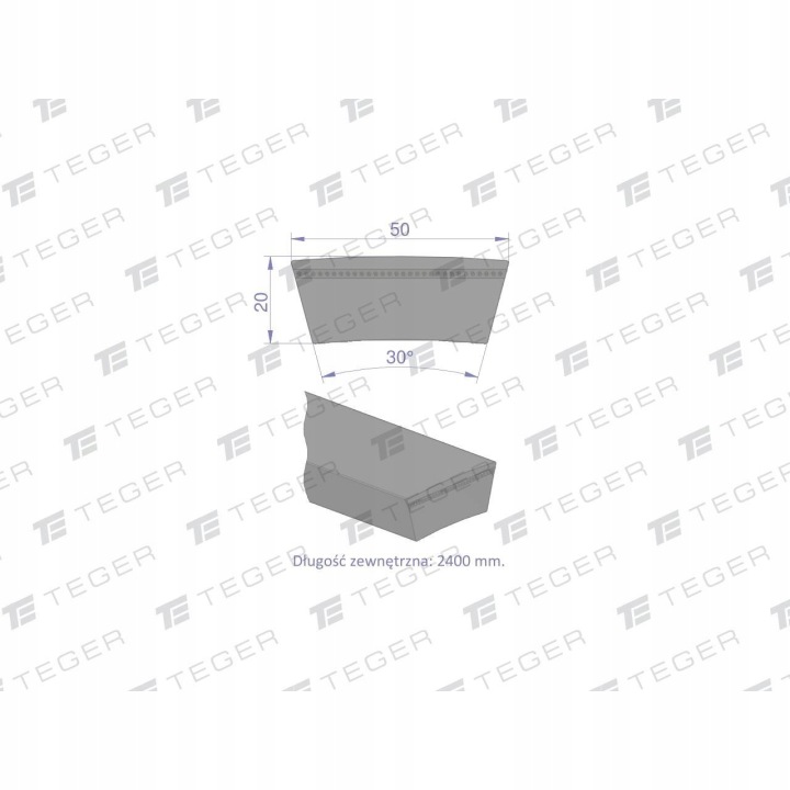 COURROIE EN V HARD-BELT (T-603317.0) AP1001515 VERS CLAAS 603317.0 TEGER