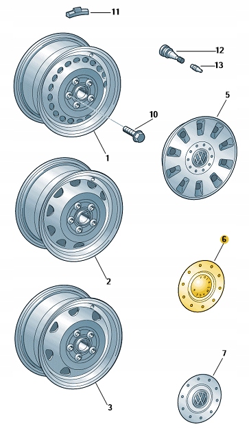 TAPACUBO TAPA TAPA RUEDAS VW TRANSPORTER T5 16'' 