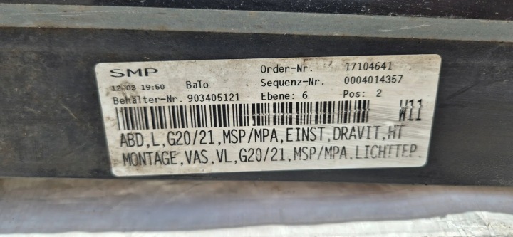 BMW 3 G20 G21 19-24 MODULE SEUIL MOULURE SEUIL GAUCHE ORIGINE