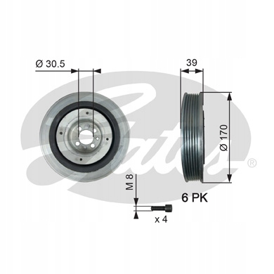 RUEDA POLEA DE VENTILADOR GATES TVD1013A 