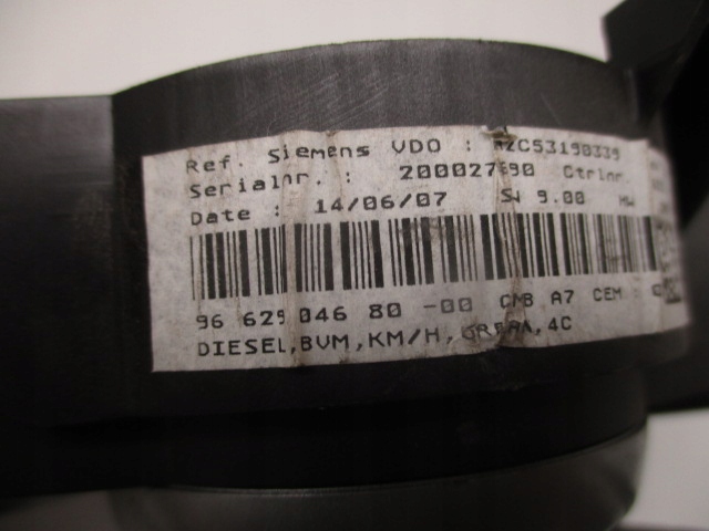PEUGEOT 207 HDI COMPTEUR TABLEAU DE BORD 9662904680