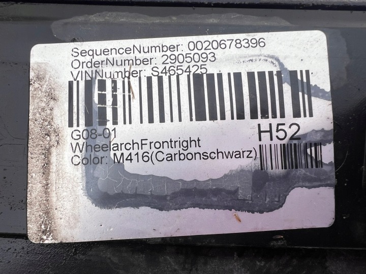 BMW IX3 G08 REVÊTEMENT GARDE-BOUE DROIT AVANT MOULURE 184797-12