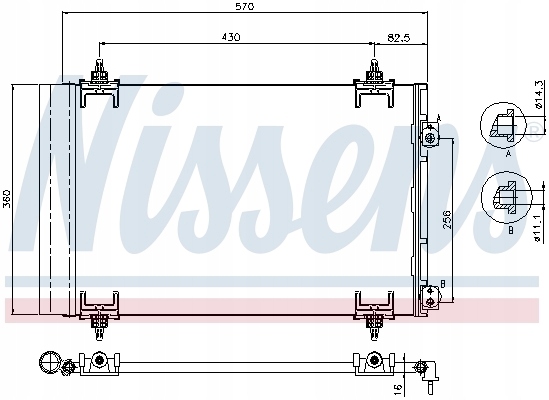 RADUADOR DE ACONDICIONADOR - CONDENSADOR ** FIRST FIT NISSENS 94826 