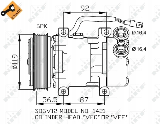 COMPRESOR ACONDICIONAMIENTO EASY FIT 32244 