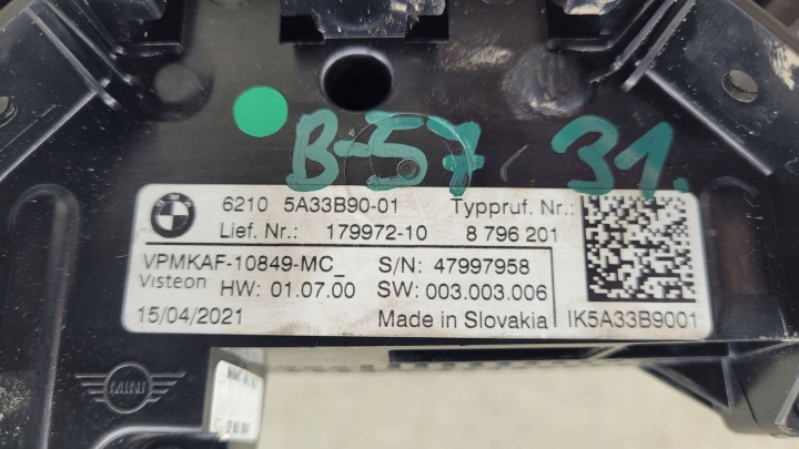 MINI COOPER F56 F55 COMPTEUR COMPTEUR MONITEUR 8796201