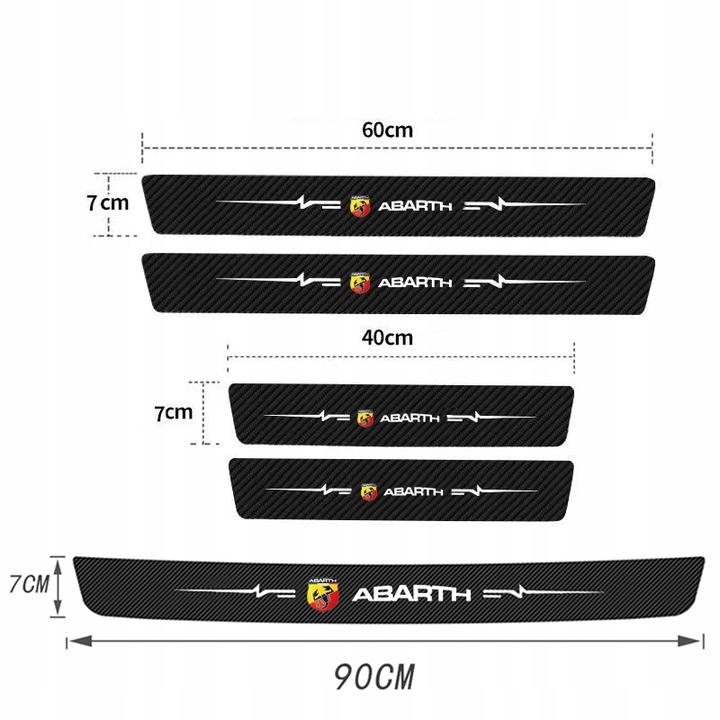 PEGATINAS PARA UMBRALES CON FIBRAS DE CARBÓN DIA ABARTH 