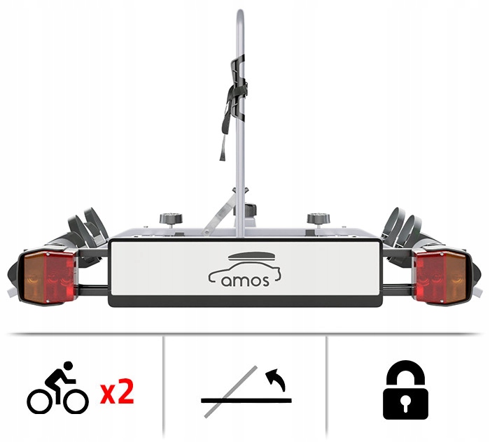 ZAMYKANY MALETERO BICICLETAS PLATAFORMA AL BARRA DE REMOLQUE AL 2 BICICLETAS PARA 75KG UCHYLANY 