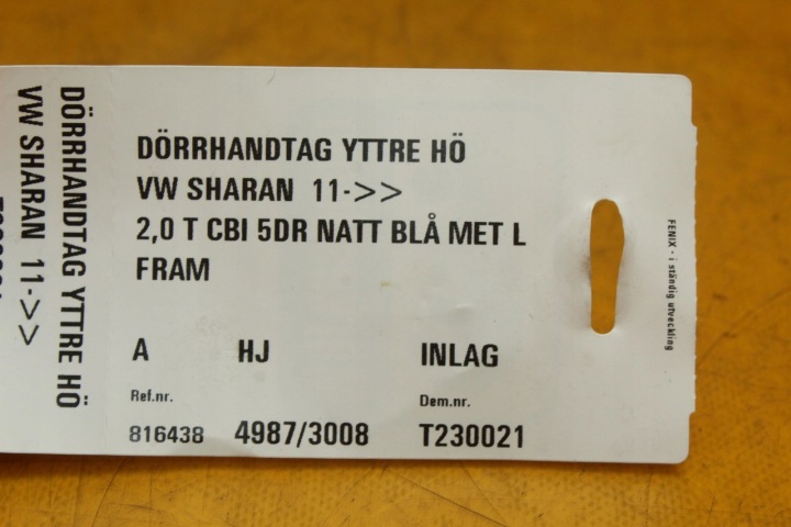 POIGNÉE EXTÉRIEUR PORTES DROIT AVANT VW SHARAN II 5L0837885C 7N0837017A