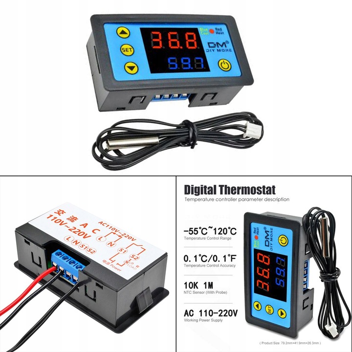 DIGITAL REGULADOR TEMPERATURA 220 V TERMOREGULADOR 