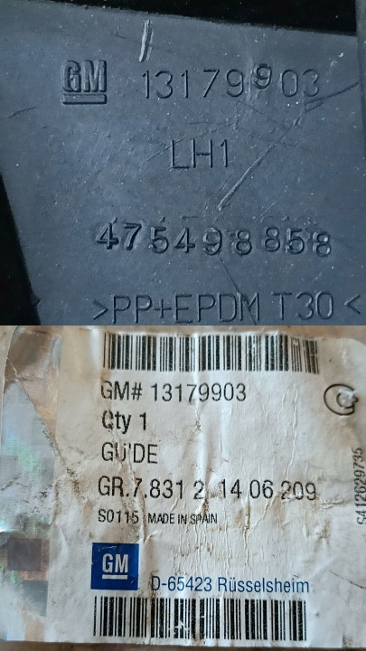 OPEL CORSA D GLISSIÈRE FIXATION PARE-CHOCS GAUCHE ARRIÈRE 13179903