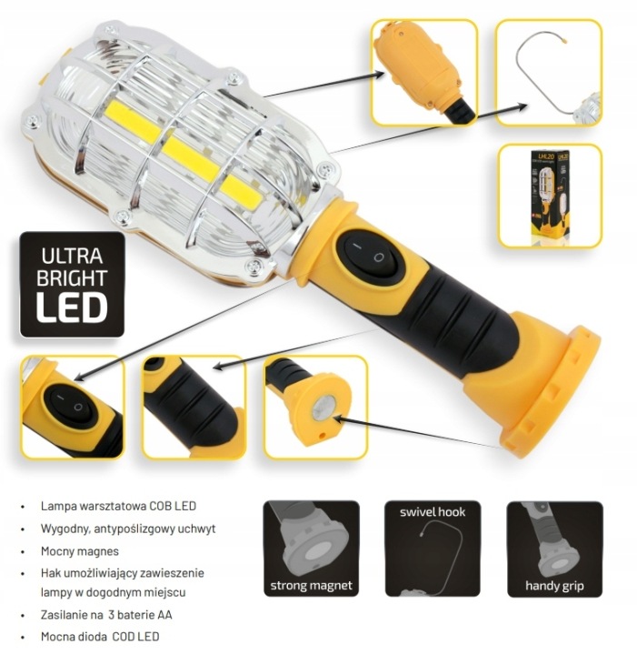 PROFESSIONNELLE PHARE ATELIER LAMPE DE POCHE MA CROCHET AIMANT LED KANALOWA AAA R6