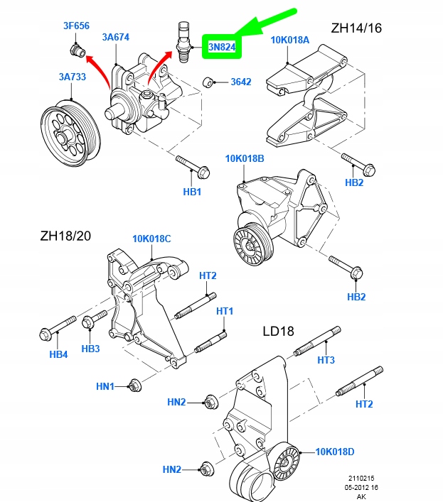 FORD FOCUS MK1 COMMUTATEUR PRESSION HUILES SYSTÈMES AMPLIFICATEUR 1076646