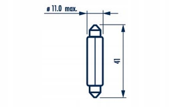 NARVA LUZ RURKOWA 12V/10W 11X41MM 10SZT (NO HAY ECE) 