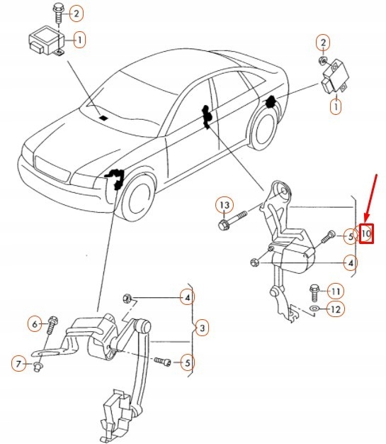 NEU AUDI A4 B7 HECK LEVEL CAPTEUR 8E0616571H