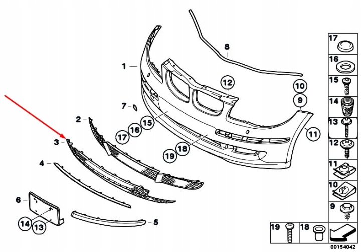 BMW 1 E87 PARE-CHOCS AVANT INFÉRIEUR CENTRAL GRILLE 51117182367 7182367 2010