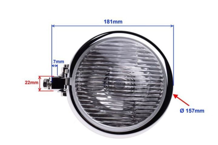 PHARE PROJECTEUR LIGHTBAR 5,5 POUCES H4 CHROME 12V