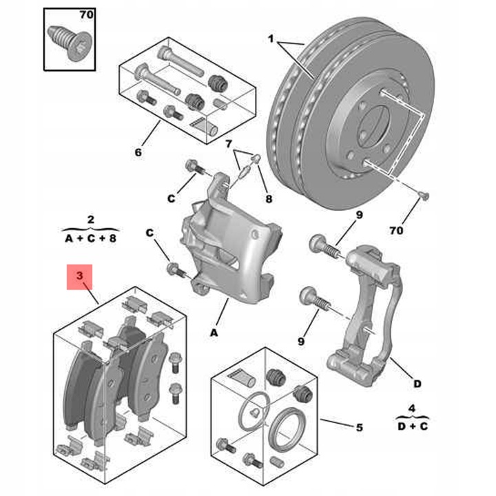 PLAQUETTES HAM.PRZOD CITROEN XSARA 00- ATE 13.0460-3994.2 KIT PLAQUETTES