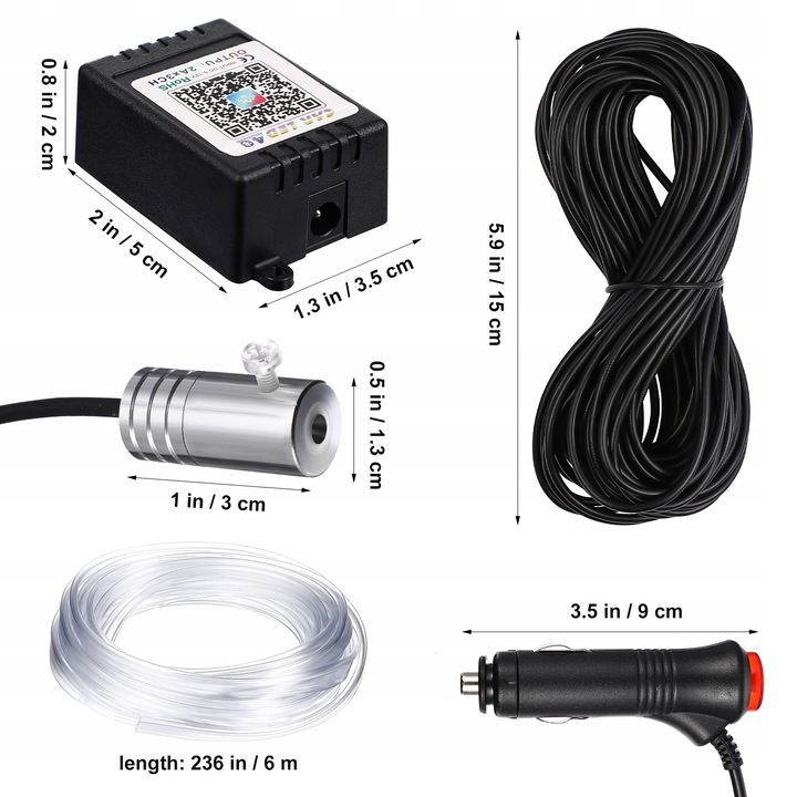 CABLE DE FIBRA ÓPTICA AMBIENT DIODO LUMINOSO LED RGB ILUMINACIÓN INTERIOR 6M 