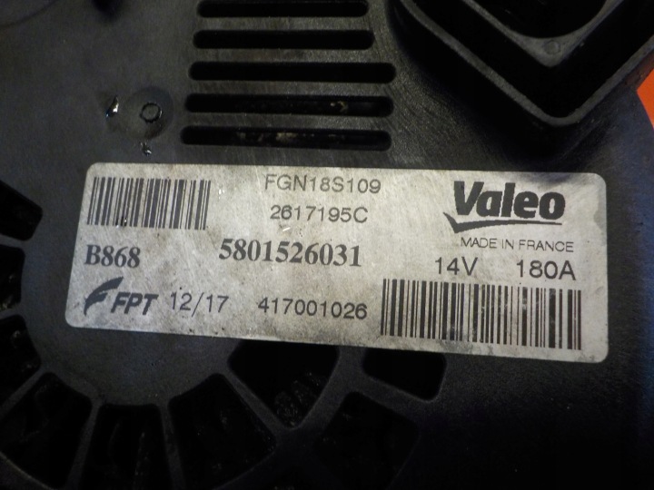 IVECO DAILY 2.3 HPI EURO 5 14R 106KM F1AE3481A ALTERNATEUR 5801526031