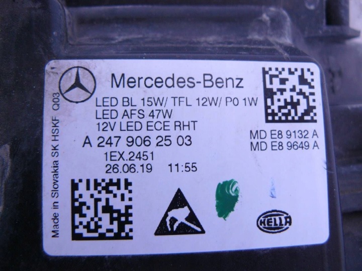 MERCEDES B-KLASA W247 PHARE AVANT GAUCHE COMPLET LED HIGH PERF