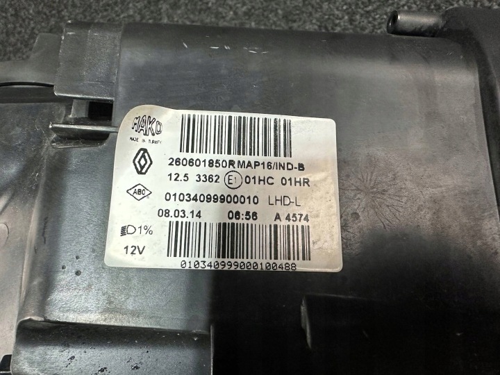 RENAULT CLIO 12-19 PHARE GAUCHE PRZO AVANT 260105603R