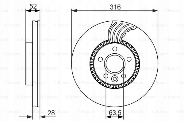 DISCOS ZAPATAS PARTE DELANTERA BOSCH VOLVO V60 I 