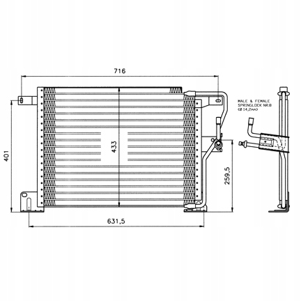 CONDENSADOR DE ACONDICIONADOR JEEP GRAND CHEROKE 91- 