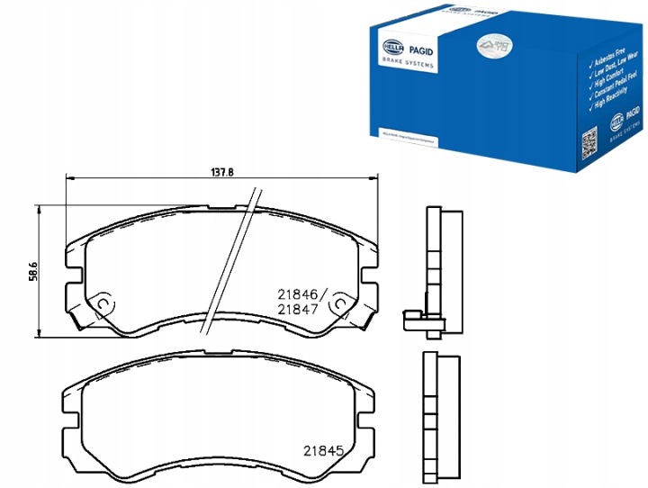 HELLA PLAQUETTES FREIN 8DB355016-611