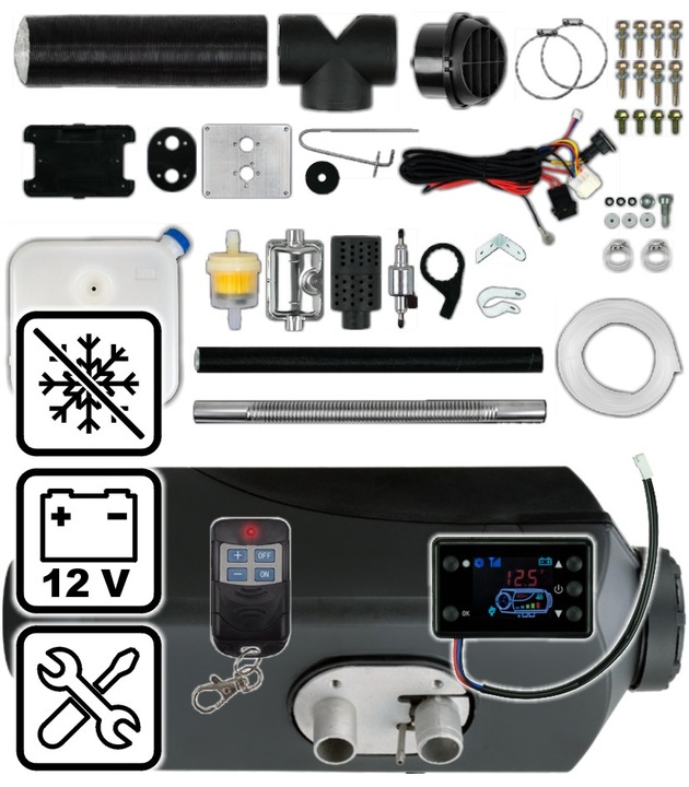 CALENTADOR WERTBERG WB 6.18 CALEFACCIÓN POSTOJOWE 12V 8KW LCD + CONTROL REMOTO 