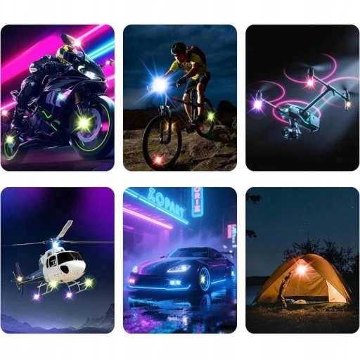 AMPOULES D'AVERTISSEMENT LED 4 PIÈCES SANS FIL 8 BARW TÉLÉCOMMANDE WODODPORNE IP65 USB