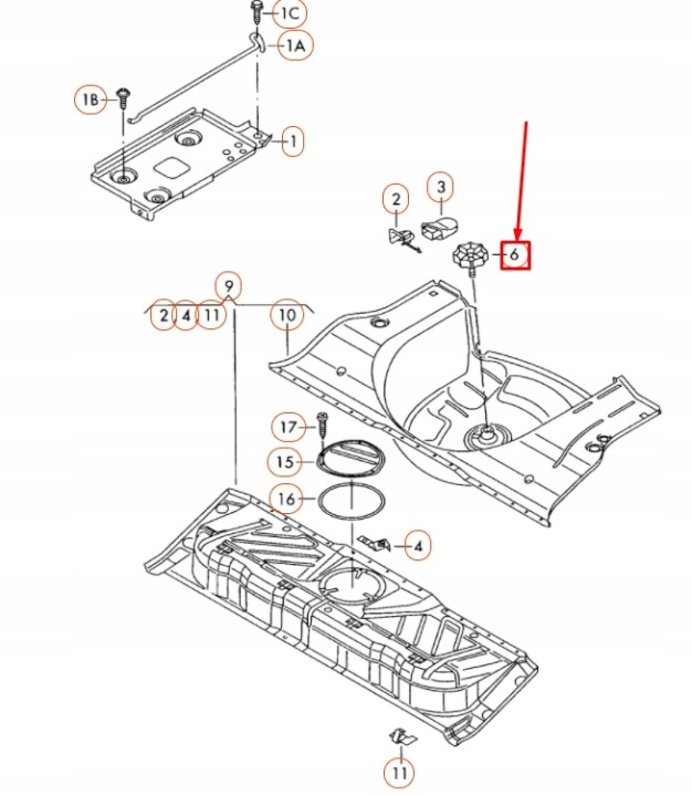VOLKSWAGEN LUPO SPARE WHEEL MOUNTING BOLT 6Q0803899A