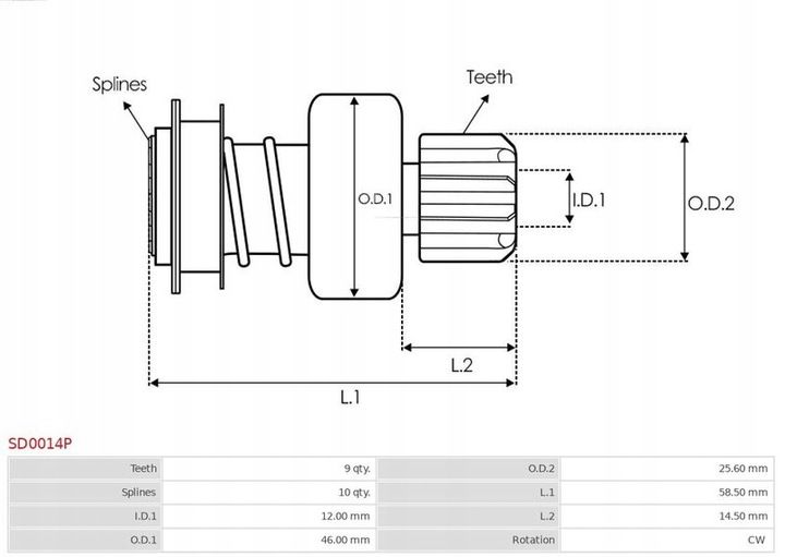 BENDIX DÉMARREUR SD0014P