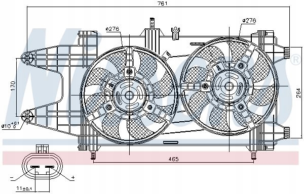 VENTILATEUR RADIATEUR 160W AVEC CHÂSSIS 85481 NISSENS