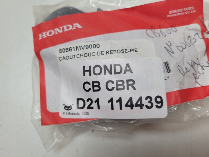 HONDA RADIO CBR CAOUTCHOUC PODNOZKA ORIGINAL 50661-MV9-000