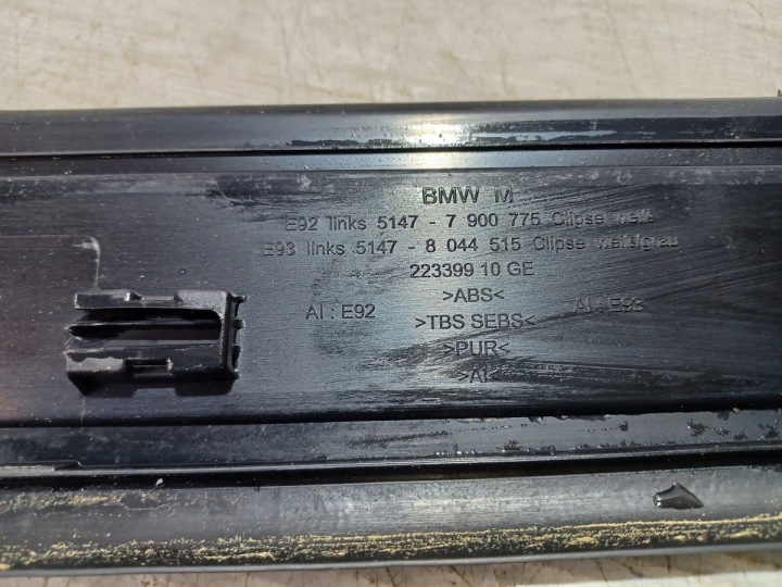 BMW 3 E92 COUPÉ E93 MODULE CABRIO MOULURE SEUIL SEUIL GAUCHE AVANT 7900751