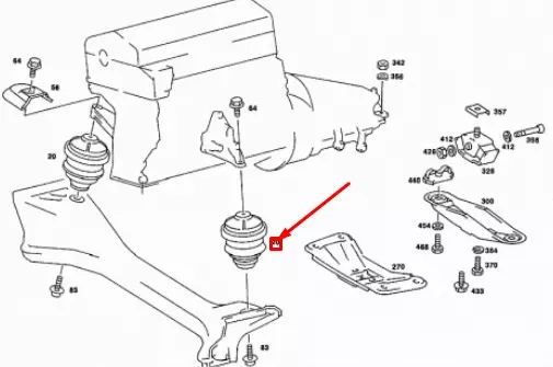 MERCEDES-BENZ E W124 AVANT FIXATION MOTEUR A1242401917 OEM