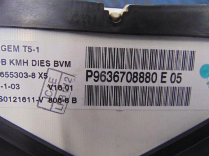 PEUGEOT 307 2.0HDI COMPTEUR P9636708880