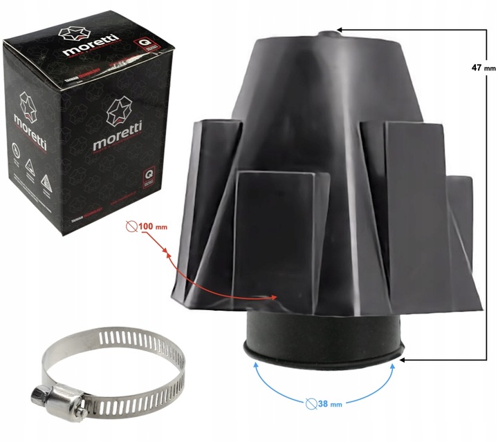 FILTER AIR CONE ZABUDOWANY 38MM photo 4 - milautoparts-fr.ukrlive.com