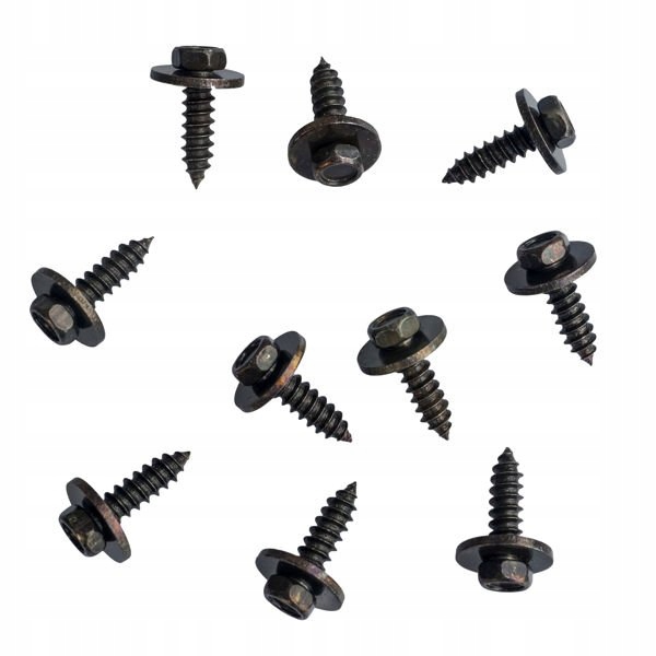 10X SCREW ASSEMBLY CLAMP BOLT PROTECTION WHEEL ARCH COVER BUMPER PLATE BLACK 5,5X19 