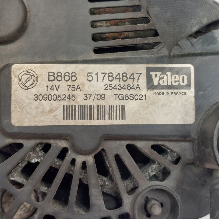 FIAT FIORINO 1,3JTD ALTERNATEUR VALEO 14V 75A 51784847