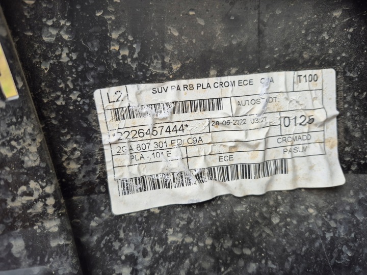 PARE-CHOCS ARRIÈRE VW T-ROC 2GA807301