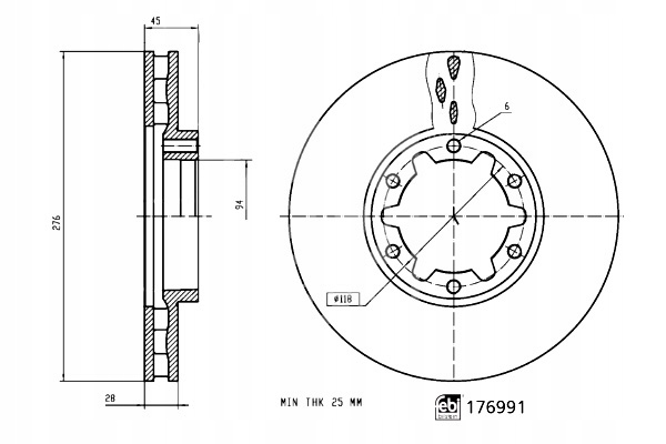DISQUES FREIN AVANT FEBI BILSTEIN 176991