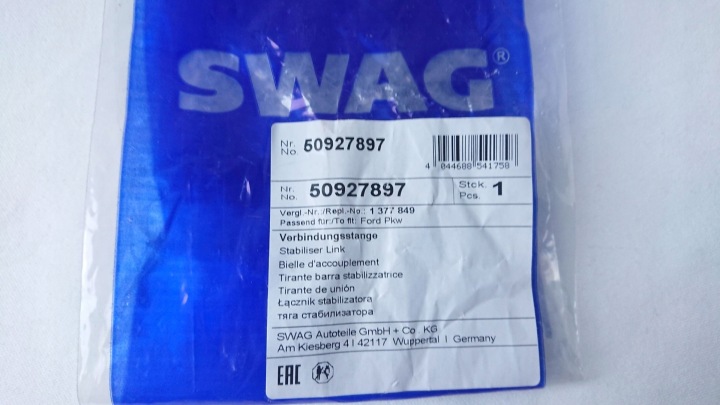 SWAG 50 92 7897 BARRE DE LIAISON SUPPORT STABILISATEUR