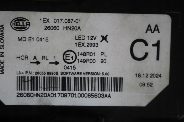 PHARE GAUCHE AVANT NISSAN QASHQAI III 3 J12 COMPLET LED 1EX017087-01 26060HN20A